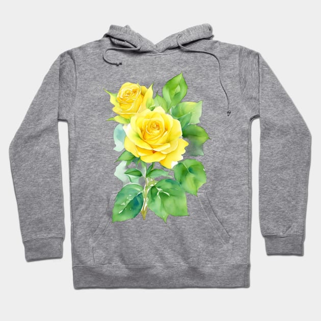 Yellow hoodie with roses hot sale
